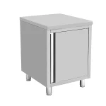 Arbejdsskab i rustfrit stål med hængslet dør