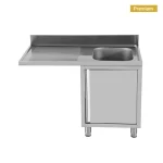 Køkkenvask m. underskab til opvaskemaskine - 1 vask højre - B1400 x D700 x H850 mm